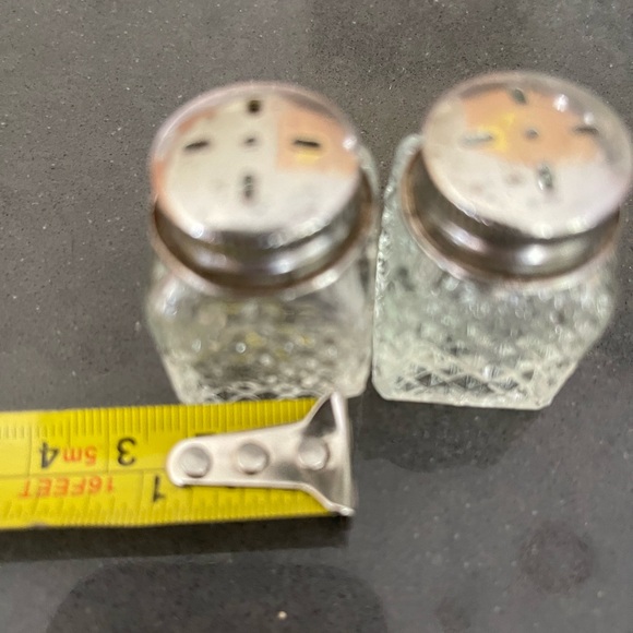 VINTAGE INDIANA GLASS CLEAR DIAMOND POINT 4 pc SET! Syrup, Sugar Salt & Pepper - Picture 13 of 14